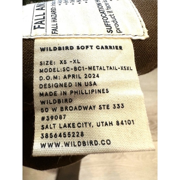 Wildbird Aerial Buckle Carrier Metal Tail XS-XL New No Tags No Box - Picture 3 of 5